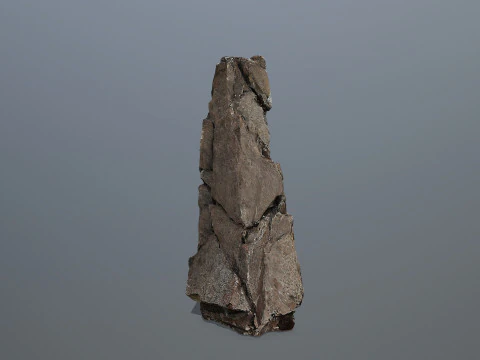 Old dirty cliff rock 3 3D Model