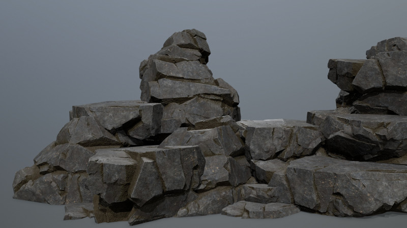 Cliff Rock 2 3D Модель .c4d .max .obj .3ds .fbx .stl .blend 