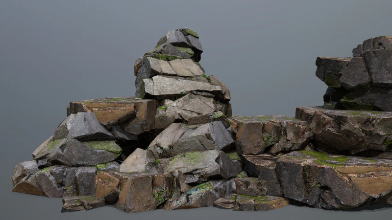 Maya ruin Rocks 2 3D Model .c4d .max .obj .3ds .fbx .stl .blend 