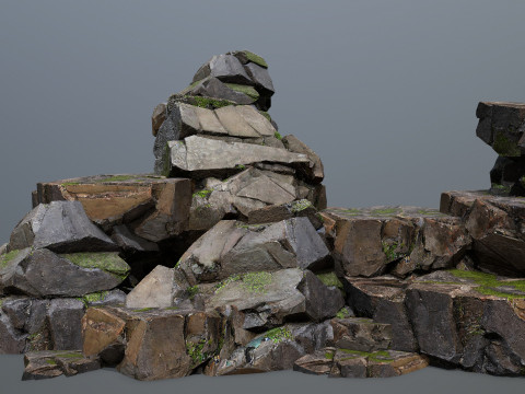 Maya ruin Rocks 2 3D-Modell