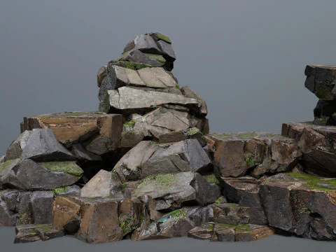 Maya rovina Rocks 2 Modello 3D