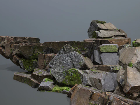 Maya ruin Rocks 2 3D Model
