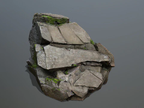 Maya ruin Rocks 2 3D Model
