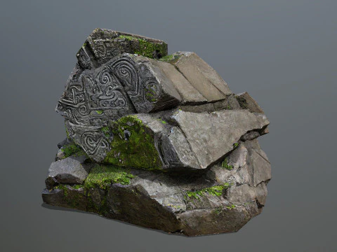 Maya ruin Rocks 2 3D Model