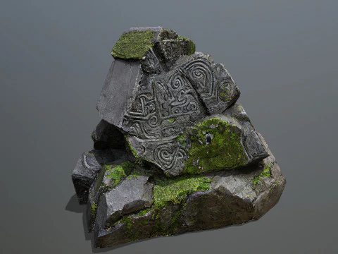 Maya ruin Rocks 2 3D Model