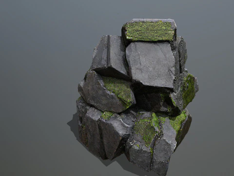 Maya ruin Rocks 2 3D Model