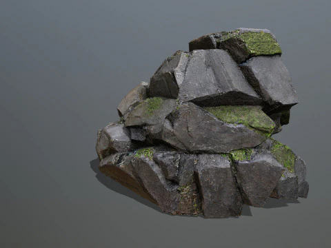 Maya ruin Rocks 2 3D Model