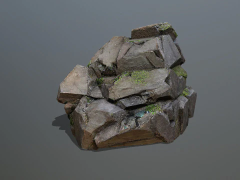 Maya ruin Rocks 2 3D Model