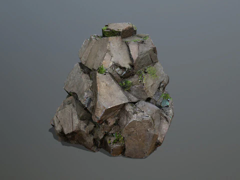 Maya ruin Rocks 2 3D Model