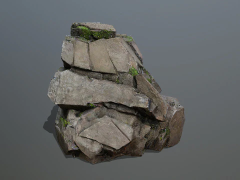 Maya ruin Rocks 2 3D Model