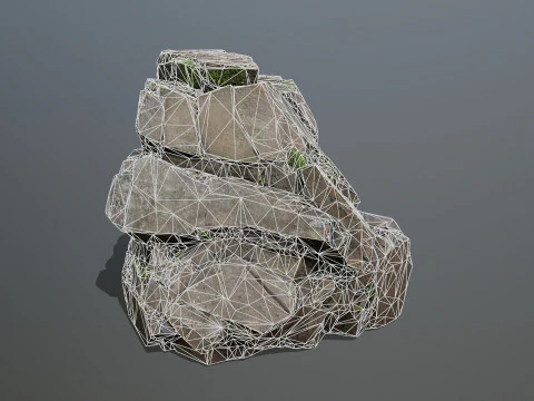 Maya ruin Rocks 2 3D Model