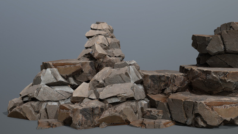 Egyptian ruin Rock 3D Model .c4d .max .obj .3ds .fbx .stl .blend 