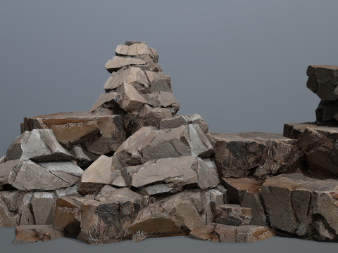Egyptian ruin Rock 3D Model