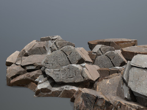 Egyptian ruin Rock 3D Model