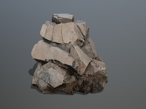 Egyptian ruin Rock 3D Model