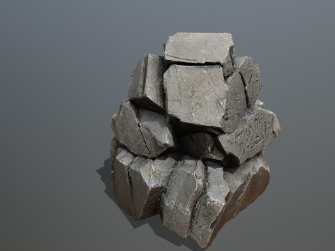 Egyptian ruin Rock 3D Model