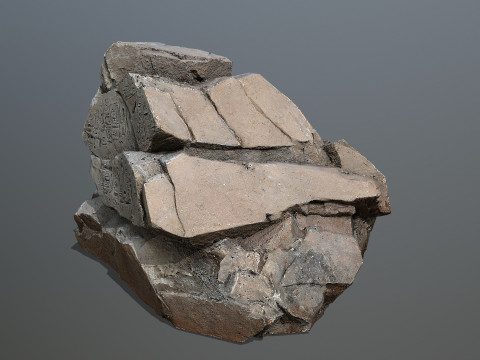 Egyptian ruin Rock 3D Model