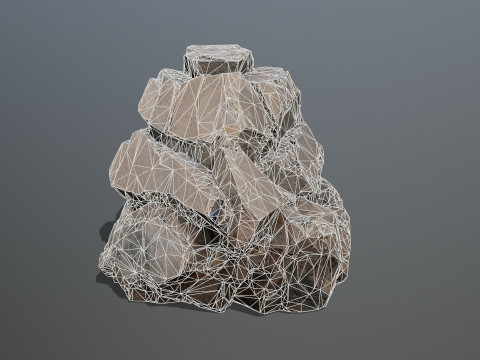 Egyptian ruin Rock 3D Model