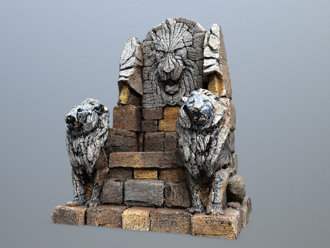 Lion Stone Throne 3D-Modell