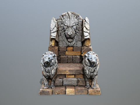 Lion Stone Throne 3D-Modell