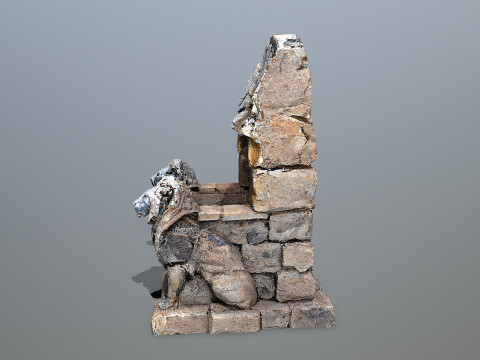 Lion Stone Throne 3D-Modell