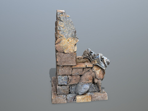 Lion Stone Throne 3D-Modell