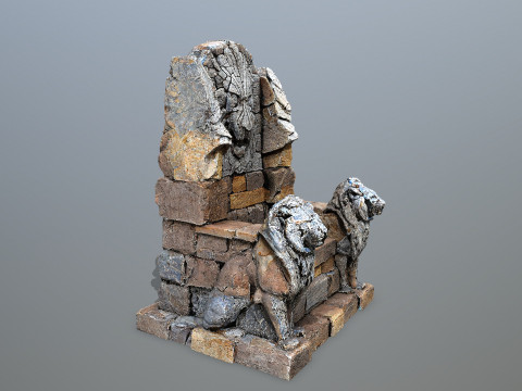 Lion Stone Throne 3D-Modell