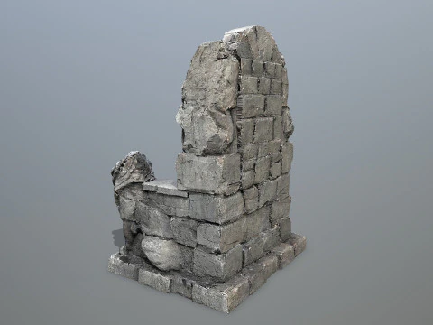 Lion Stone Throne 3D Model