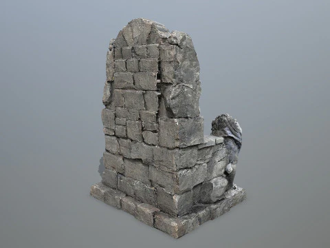 Lion Stone Throne 3D Model