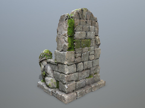 Lion Stone Throne Modelo 3D