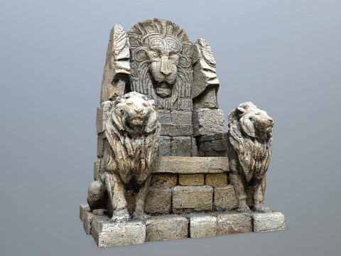 Lion Stone Throne 3D Model