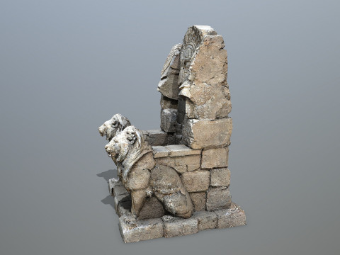 Lion Stone Throne 3D मॉडल