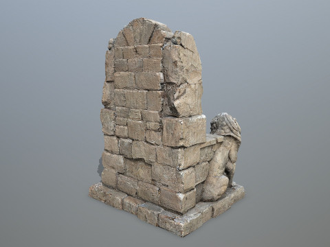 Lion Stone Throne 3D मॉडल