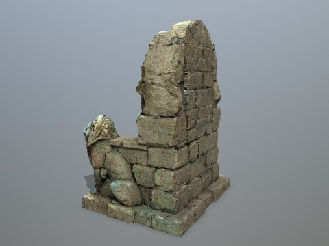 Lion Stone Throne 3D मॉडल