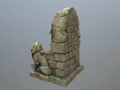 Lion Stone Throne 3D Model