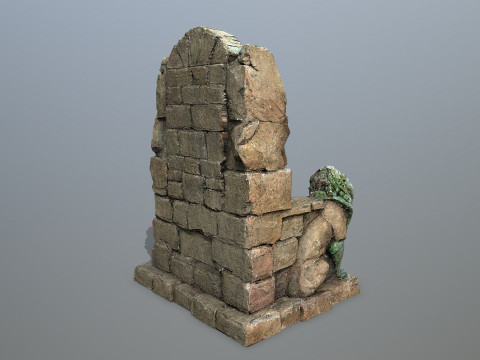 Lion Stone Throne 3D मॉडल
