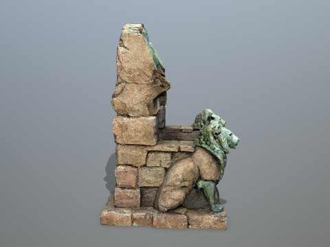 Lion Stone Throne 3D मॉडल