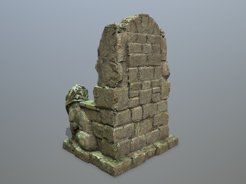 Lion Stone Throne Model 3D