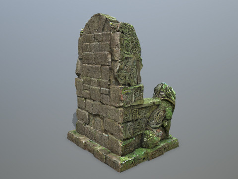 Lion Stone Throne Model 3D