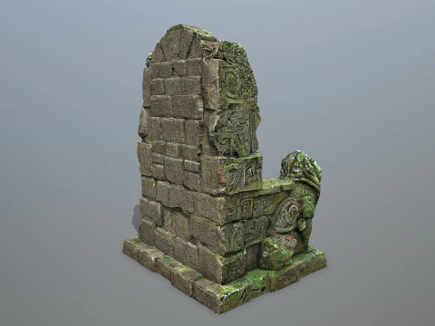 Lion Stone Throne 3D Model