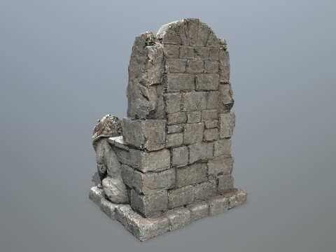 Lion Stone Throne Model 3D