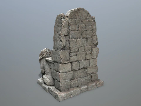 Lion Stone Throne 3D Model