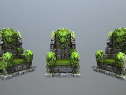 ライオンストーンの玉座 3Dモデル