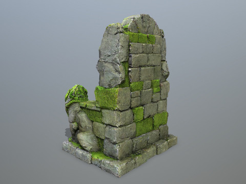 Lion Stone Throne Model 3D