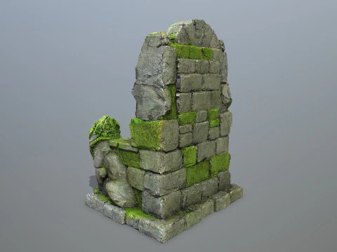 Trono de piedra del le&oacute;n Modelo 3D