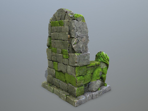 Lion Stone Throne Model 3D