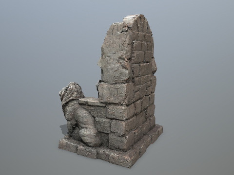 Lion Stone Throne 3D Model