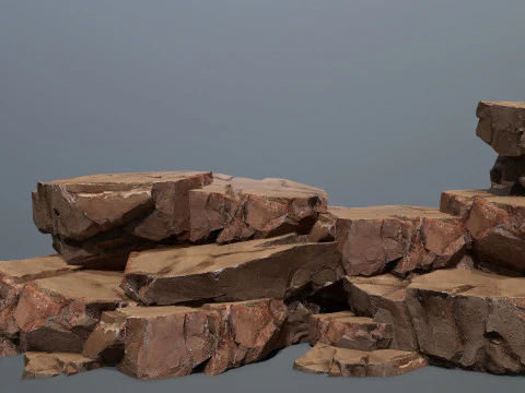 Roccia della scogliera del deserto 2 Modello 3D