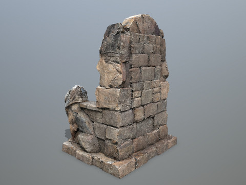 Lion Stone Throne 3Dモデル