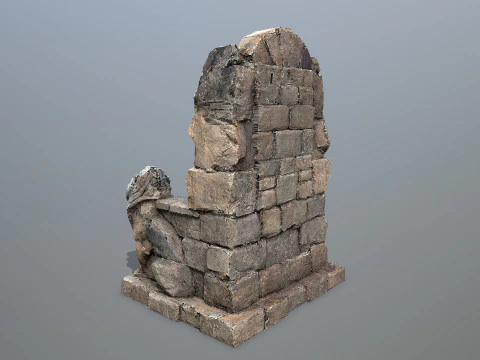 Lion Stone Throne 3D Model